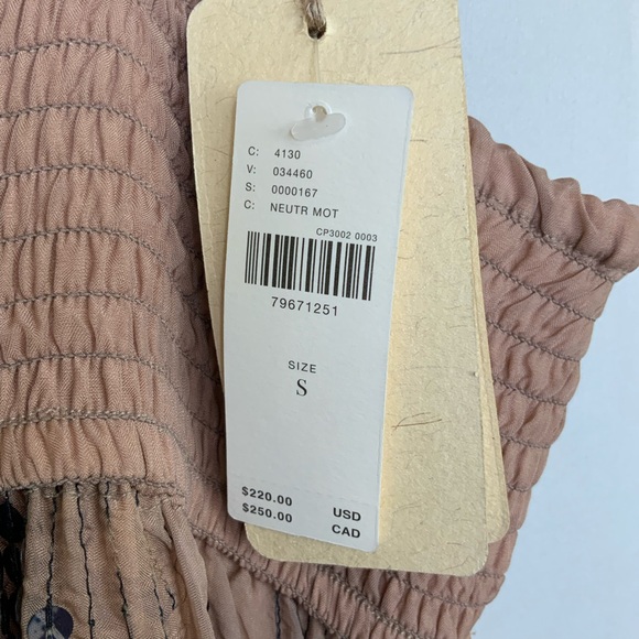 NWT Anthropologie Let Me Be Sz Small Deep-V Neck Sequin Smocked Long Maxi Dress - Picture 10 of 12